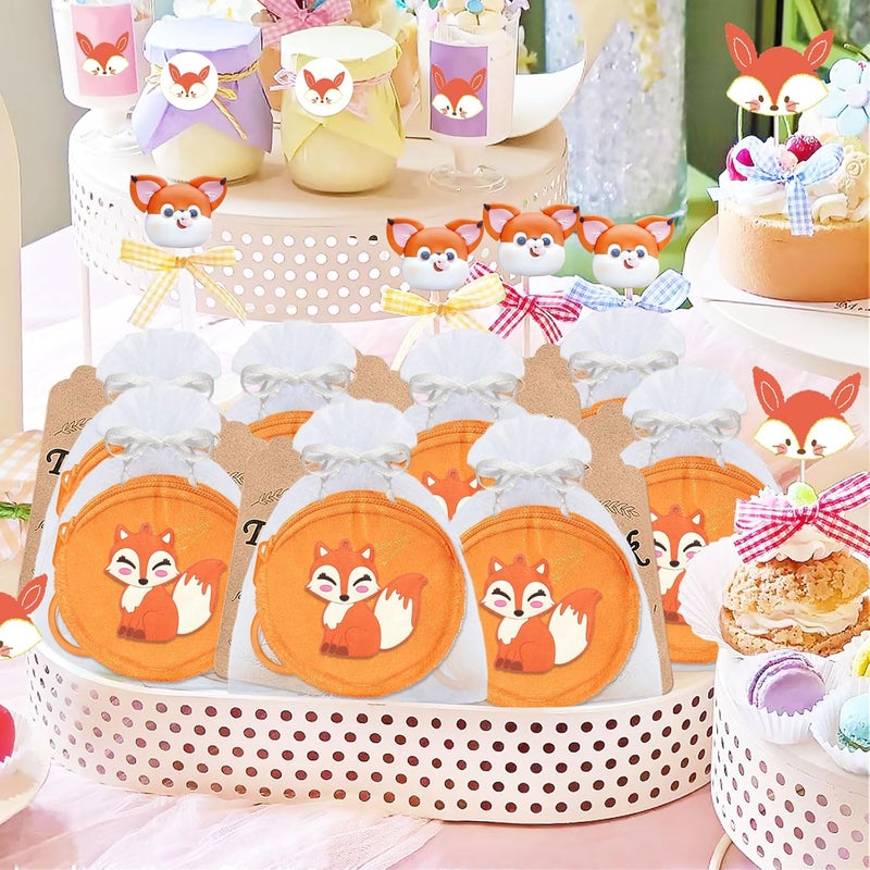 Elecrainbow 15 Pack Fox Mini Coin Purses with Keyring for Woodland Animals Forest Wild Camp Themed Goodie Bag Stuffer, Present for Friends, Creative Souvenirs,Birthday Party,Orange - Image 5